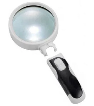 Лупа Kromatech ручная круглая 10x, 50 мм, с подсветкой (2 LED), черно-белая 77350B