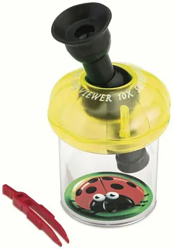 Банка для насекомых Navir «Обзор 360» с микроскопом 10x и пинцетом, прозрачная, изображение 1