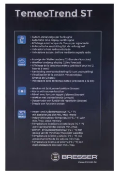 Метеостанция Bresser TemeoTrend ST с радиоуправлением, черная, изображение 12