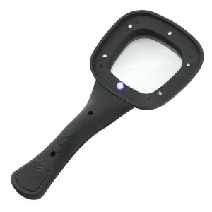 Лупа на ручке Veber 3x, 52x52 мм, с подсветкой (600558), изображение 3