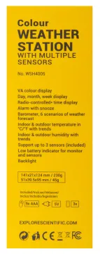 Метеостанция Explore Scientific с цветным экраном и тремя датчиками, белая, изображение 16