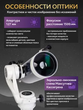Телескоп Levenhuk New Skyline PRO MAK 127/1500 AZ5, изображение 5