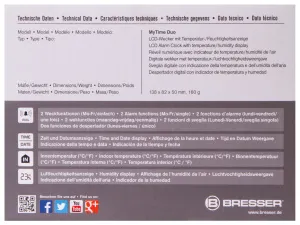 Часы настольные Bresser MyTime Duo LCD, белые, изображение 10