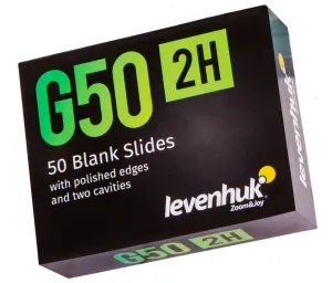 Стекла предметные с двумя лунками Levenhuk G50 2H, 50 шт., изображение 7